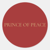 Rond PRINCE OF PEACE Red Minimal Christmas Sticker #4 (Devant)