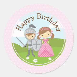 Rond Princess and Knight Round 2 po sticker circle