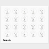 Rond Princesse + La Grenouille - B&W - Sticker de préfé (Feuille)
