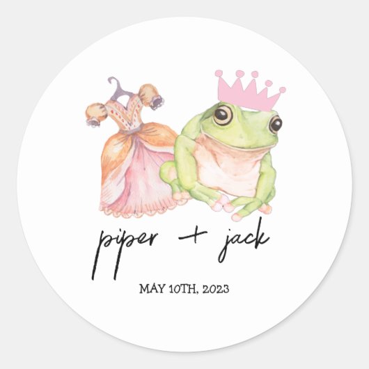Rond Princesse + La Grenouille - Couleur - Sticker de p (Devant)