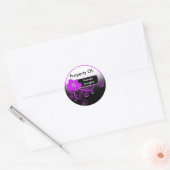 Rond Propriété De Sticker (violet fleuri) (Enveloppe)