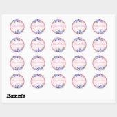 Rond purple butterfly wedding sticker (Feuille)