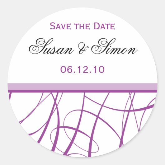 Rond Purple Enregistrer le sticker de date (Devant)