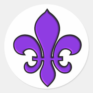 Rond Purple Fleur de lis - Sticker