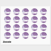 Rond Purple Notre Sticker Monogram Mariage (Feuille)
