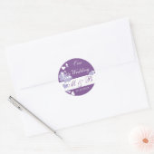 Rond Purple Notre Sticker Monogram Mariage (Enveloppe)