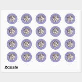 Rond Purple Retro Disco Wedding Sticker Envelope Seal (Feuille)