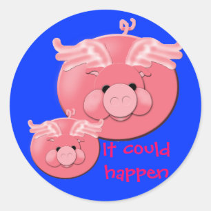 Rond Quand les porcs volent Sticker