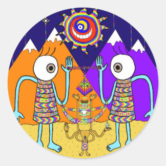 Rond Quel Sticker Mondial Coloré (Cercle)