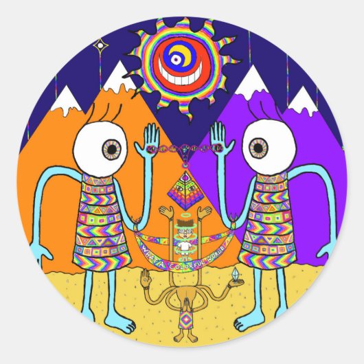 Rond Quel Sticker Mondial Coloré (Cercle) (Devant)