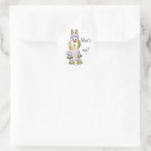 Rond Qu'est-ce que le saut ? Sticker de lapin de dessin (Sac)