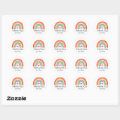Rond Rainbow Anniversaire Merci Favoriser Sticker (Feuille)