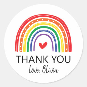 Rond Rainbow Anniversaire Merci Favoriser Sticker