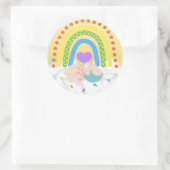Rond Rainbow Baby Newborn Cloud Yellow Heart Sticker (Sac)