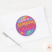Rond Rainbow Chaos Round Sticker (Enveloppe)