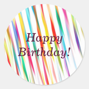 Rond Rainbow Kisses - Happy Birthday Sticker