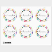 Rond Rainbow Kisses - Sticker de nom (Feuille)