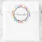 Rond Rainbow Kisses - Sticker de nom (Sac)