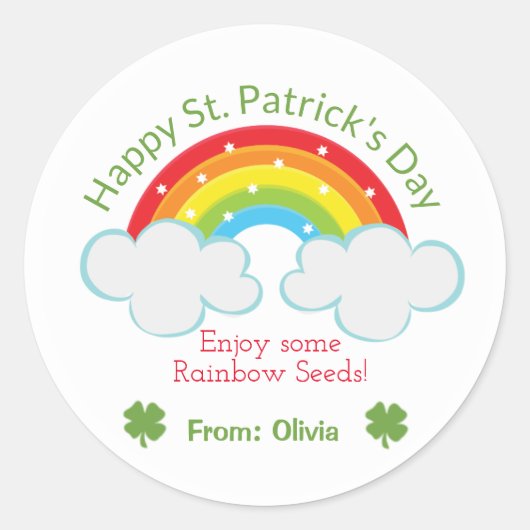 Rond Rainbow Seeds Sticker personnalisé St. Patrick's D (Devant)