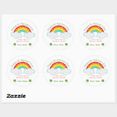 Rond Rainbow Seeds Sticker personnalisé St. Patrick's D (Feuille)