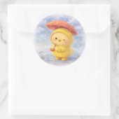 Rond Rainy Day Alma Sticker | Cute Chick in Raincoat (Sac)