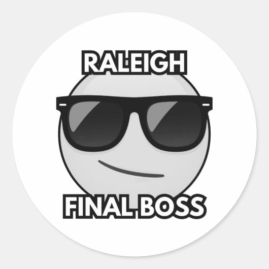 Rond Raleigh Final Boss Cool Emoji Sticker (Devant)