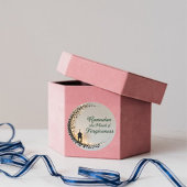 Rond Ramadan Kareem theme gift sticker for celebration