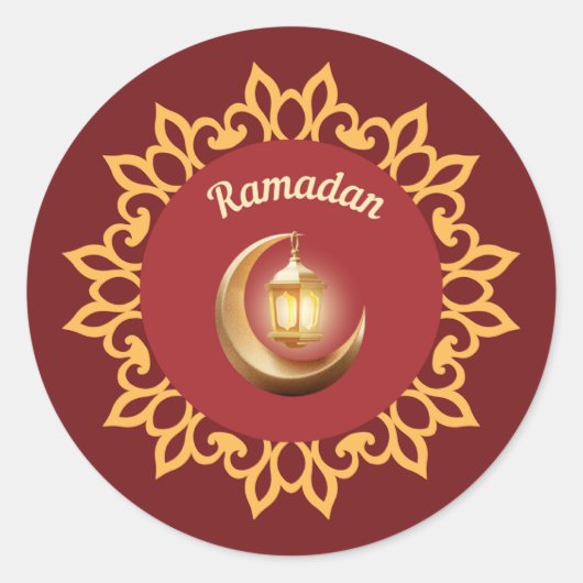 Rond Ramadan Lantern & Crescent Premium Sticker – Islam (Devant)