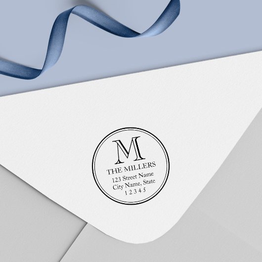 Rond randnummer — Monogram Zelfinktende Stempel