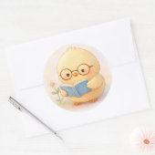 Rond Reading Alma Chick Cute Sticker (Enveloppe)
