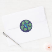 Rond Recycle Earth Heart Sticker (Enveloppe)