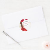 Rond Red & Gold Quinceañera Custom Round Sticker (Enveloppe)