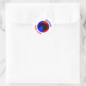 Rond Red Heart Blue Mind Horse Sticker (Sac)