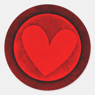 Rond Red Heart Valentine's day Round Sticker