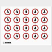 Rond Red Quatrefoil - Sticker Cercle (Feuille)