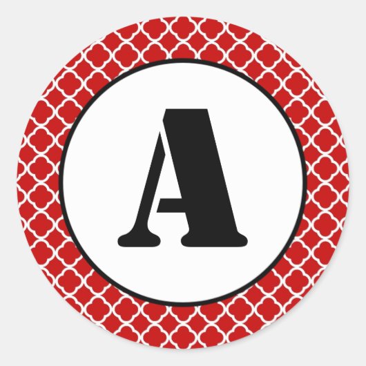 Rond Red Quatrefoil - Sticker Cercle (Devant)