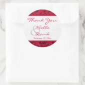 Rond Red Roses Galore Mariage Favor Sticker (Sac)