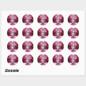 Rond Red Snowman Snowflakes Holiday Sticker (Feuille)