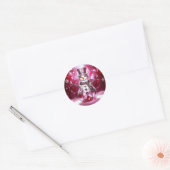 Rond Red Snowman Snowflakes Holiday Sticker (Enveloppe)
