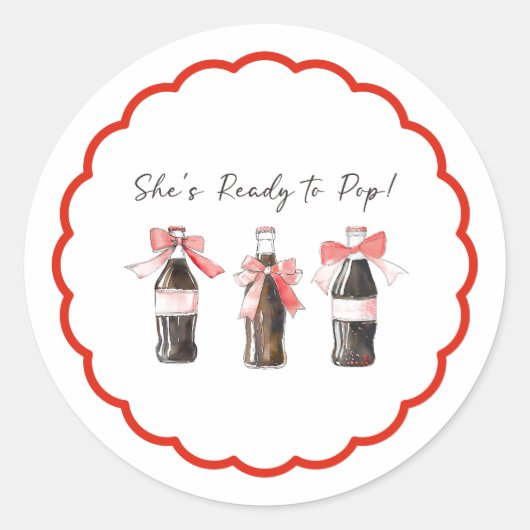 Rond Red Soda Baby Ready to POP Round Sticker (Devant)