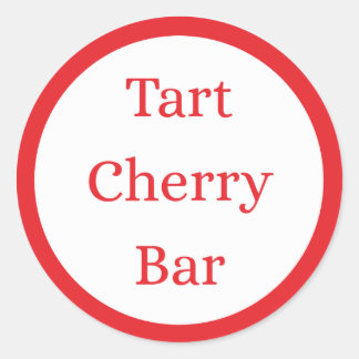 Rond RED Tart Cherry Bar Flavor Round Sticker