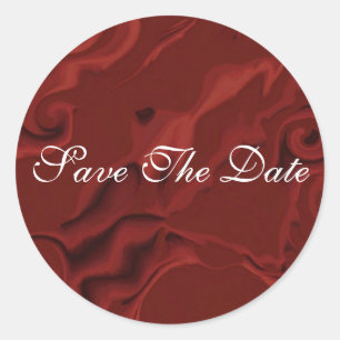 Rond Red Velvet Swirl Enregistrer Le Sticker Mariage Da