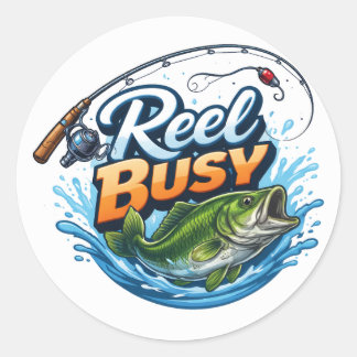 Rond REEL BUSY- Fishing Sticker