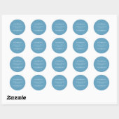 Rond Regency  Style Blue Wedding Sticker (Feuille)