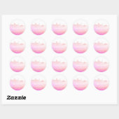 Rond Requins mignons et rose océan | Sticker Baby showe (Feuille)