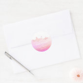 Rond Requins mignons et rose océan | Sticker Baby showe (Enveloppe)