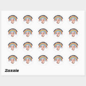 Rond Restez positif Rainbow Pig Sticker Design (Feuille)