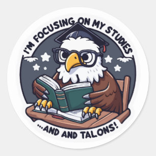Rond Retour à l'école Sticker d'aigle - Etude amusante