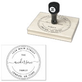 Rond retouradres Ronde familienaam Groot Rubberstempel (Gestempeld)
