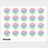 Rond Retro Chic Handmade with Love Personalized Sticker (Feuille)